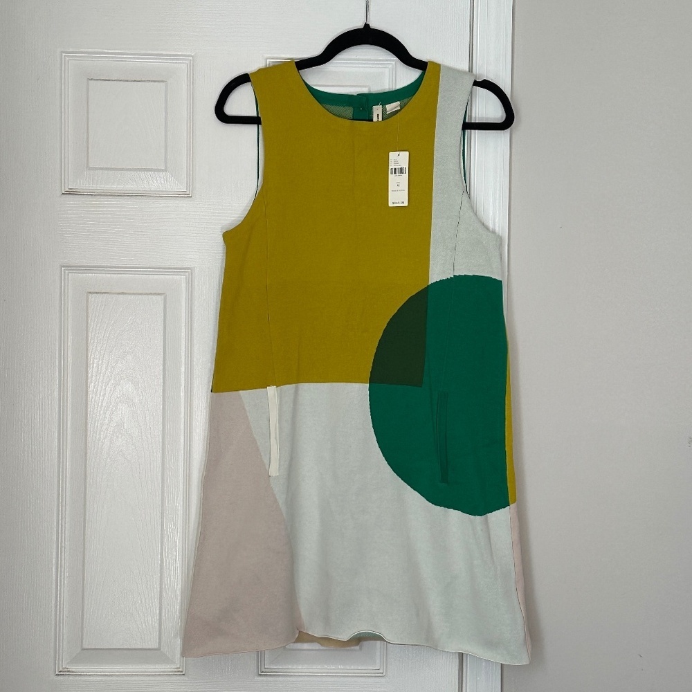 Brand New Anthropologie Moth Mod Mini Shift Tunic Dress Colorblock Size Medium - Picture 2 of 12